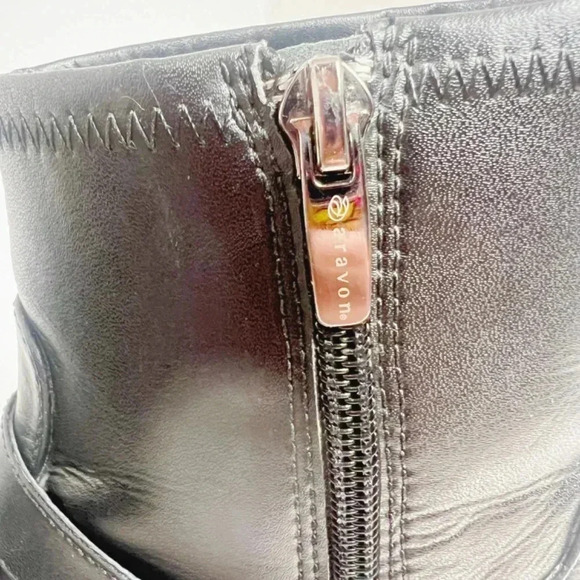 Aravon Black Leather Booties Silver Buckle Women's Size 5.5 - Picture 5 of 13